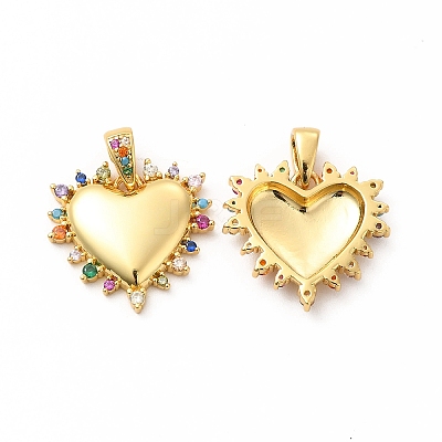 Rack Plating Brass Micro Pave Cubic Zirconia Pendants X-KK-K165-30-1