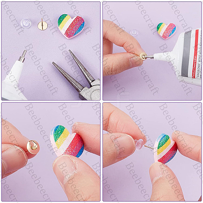 100Pcs 304 Stainless Steel Stud Earring Findings STAS-BBC0004-87-1