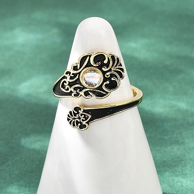 Brass Cuff Rings for Women RJEW-D318-02G-1