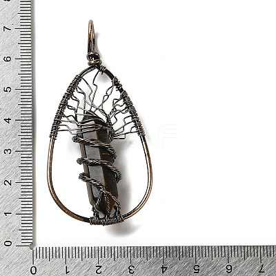 Natural Tiger Eye Double Terminal Pointed Faceted Bullet Big Pendants G-Q015-01C-1