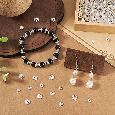 400Pcs 4 Styles Alloy Bead Caps FIND-TA0009-94S-1