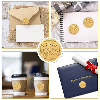 34 Sheets Self Adhesive Gold Foil Embossed Stickers DIY-WH0509-080-1