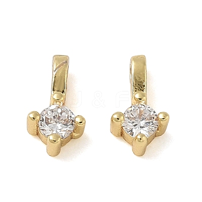 Brass Pave Clear Cubic Zirconia Charms CU-CBA9FFD-11G-04-1