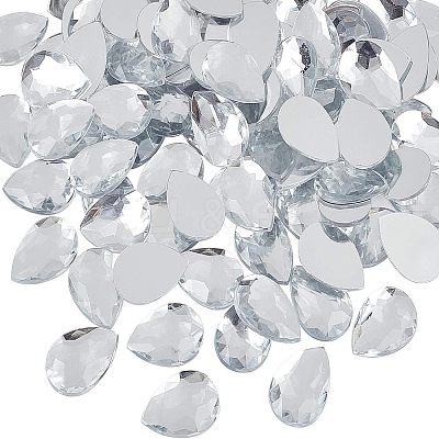 Acrylic Rhinestone Flat Back Cabochons GACR-FG0001-01-1