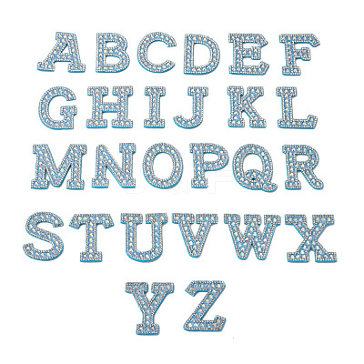 Alphabet Resin Rhinestone Patches DIY-TAC0005-45F-1