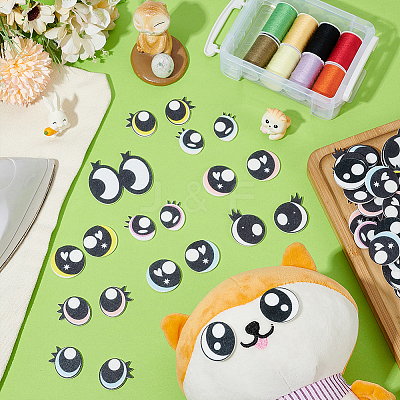 44 Pairs 11 Styles Felt Craft Doll Eye FIND-PH0025-56-1