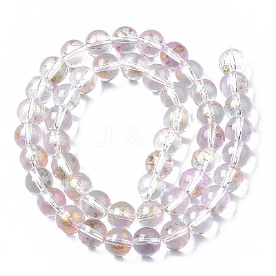 Transparent Spray Painted Glass Bead Strands LS-GLAA-N035-03C-B07-1