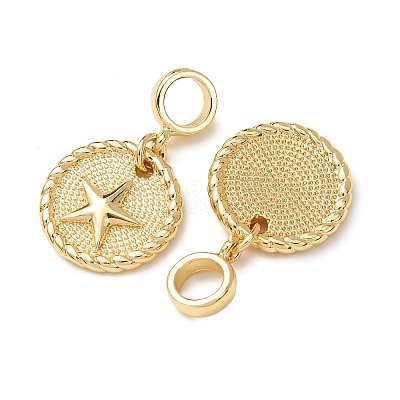 Brass European Dangle Charms KK-H278-01G-05-1