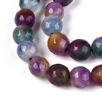 Dyed Natural White Jade Beads Strands G-T139-8mm-60-08-1