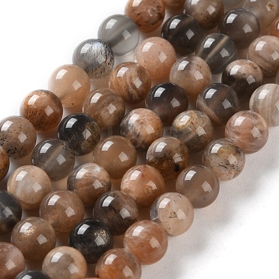 Natural Black Sunstone Beads Strands G-U009-A01-02-1