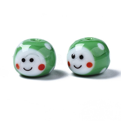 Handmade Bumpy Lampwork Beads Strands LAMP-Q031-009D-1