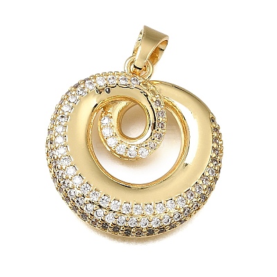 Brass Micro Pave Clear Cubic Zirconia Pendants LS-CU-CBA3569-01G-A-1