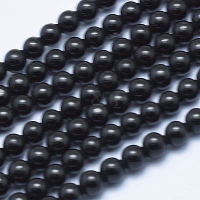Natural Black Tourmaline Beads Strands G-E444-27-4mm-1