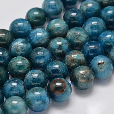 Natural Apatite Round Bead Strands G-M304-14-10mm-1