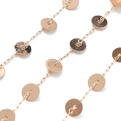 Handmade Brass Flat Round Paperclip Chains CHC-L051-09KCG-1