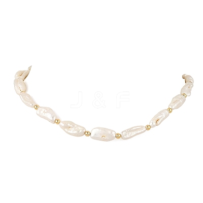 Natural Baroque Pearl Keshi Pearl Beaded Necklaces NJEW-JN06606-1