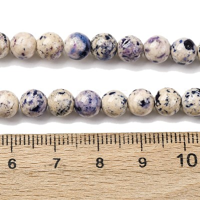 Natural Dyed Marble Beads Strands G-P593-6mm-02-1