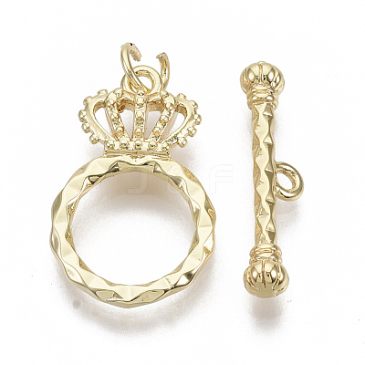 Brass Toggle Clasps KK-S354-218-NF-1