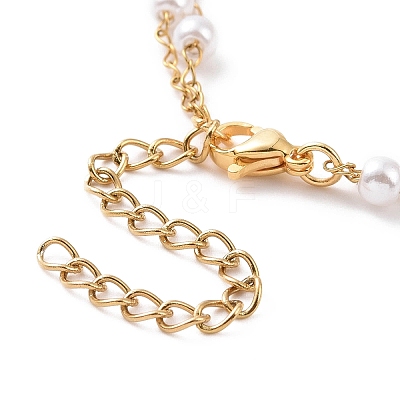 Round Plastic Imitation Pearl Beads Multi-strand Bracelets BJEW-E054-03G-1