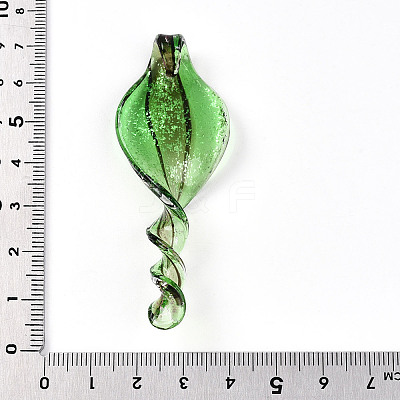 Handmade Gold Sand Lampwork Big Pendants LAMP-T023-09C-1
