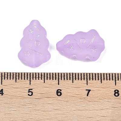 Frosted Transparent Acrylic Beads OACR-P029-04B-02-1