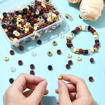 480Pcs 6 Colors Opaque & Transparent Plastic Beads KY-YW0001-75A-1