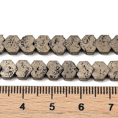 Electroplated Natural Lava Rock Beads Strands G-K388-04B-08-1