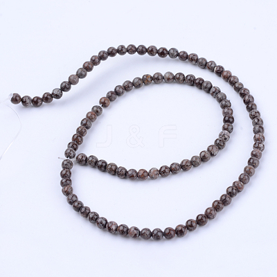 Natural Snowflake Obsidian Beads Strands X-G-Q462-8mm-37-1