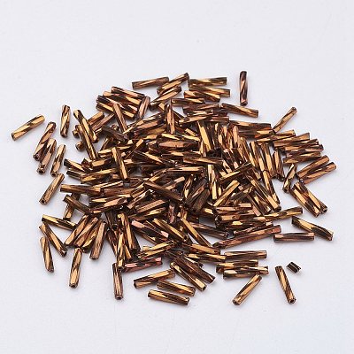 Glass Twisted Bugle Beads X-SEED-E002-9mm-881#-1