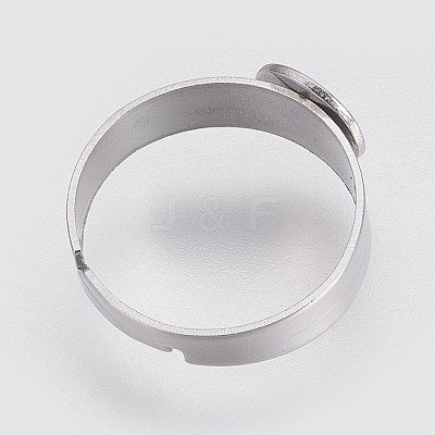 Tarnish Resistant Adjustable 304 Stainless Steel Pad Ring Settings STAS-I088-I-01P-1