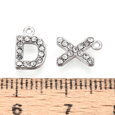304 Stainless Steel and Rhinestone Pendants STAS-T071-11A-P-1