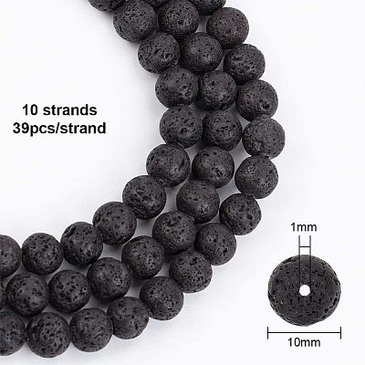 Natural Lava Rock Beads Strands G-OC0001-38-10mm-1