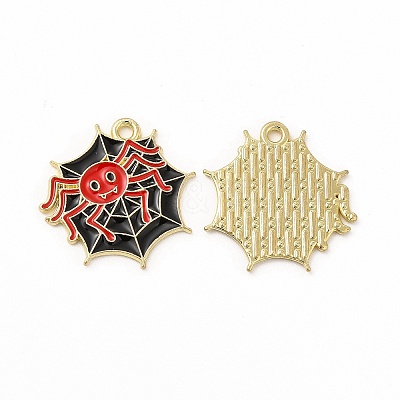 Rack Plating Halloween Alloy Enamel Pendants FIND-G054-16LG-01-1