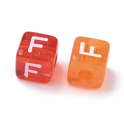 Spray Painted Transparent Acrylic Beads MACR-K365-07F-1