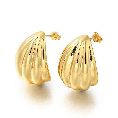 Rack Plating Textured Chunky Brass Stud Earrings EJEW-I310-24G-1