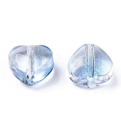 Transparent Spray Painted Glass Beads GLAA-R211-02-B02-1