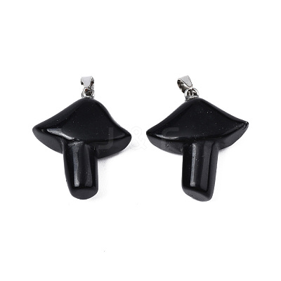 Natural Obsidian Pendants G-R480-02H-1