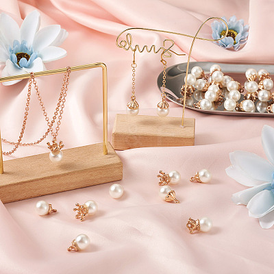 50Pcs 5 Styles Resin Imitation Pearl Pendants FIND-CD0001-32-1