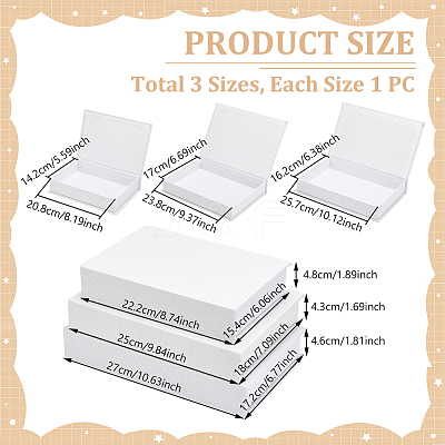 3Pcs 3 Sizes Burlap Cloth Packing Boxes AJEW-WH0709-068-1