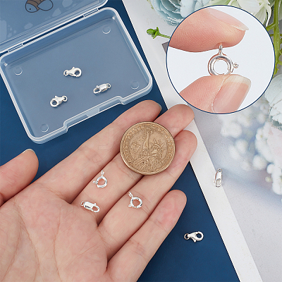 9Pcs 9 Style 925 Sterling Silver Clasps STER-BBC0001-17A-1