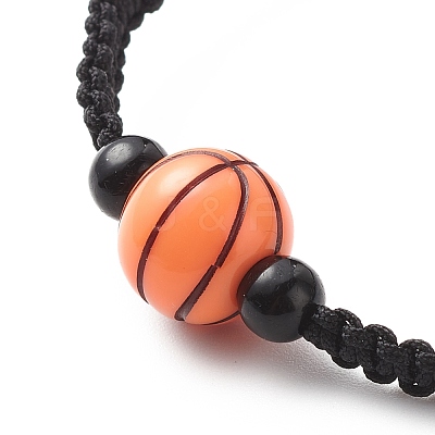 Acrylic Braided Bead Bracelet BJEW-JB08552-01-1