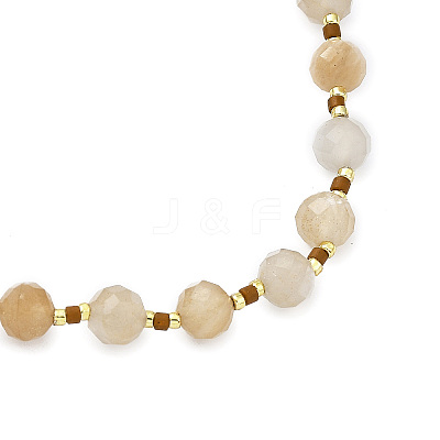 Adjustable Natural & Synthetic Mixed Stone & Miyuki Seed Braided Beaded Bracelet for Women BJEW-O187-15-1