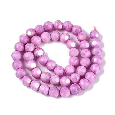 Ombre Effect Dyed Electroplate Opaque Glass Beads Strands EGLA-Q130-01A-14-1