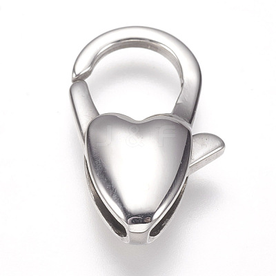 Tarnish Resistant 304 Stainless Steel Lobster Claw Clasps STAS-O114-058P-B-1