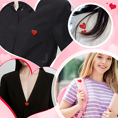 20Pcs Resin Heart Badge for Backpack Clothes HEAR-PH0001-02A-1