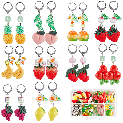 Fruit Theme DIY Resin Dangle Earring Making Kits DIY-SC0027-69-1