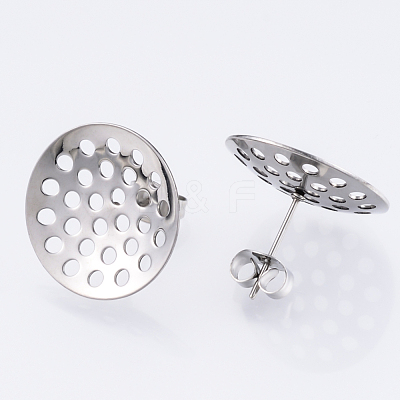 Non-Tarnish 304 Stainless Steel Stud Earring Findings STAS-Q231-03B-A-1