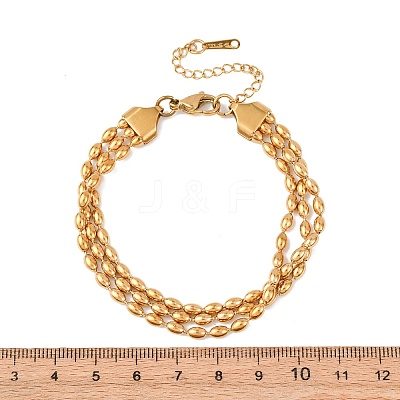 304 Stainless Steel Beads Multi-strand Bracelets LS-BJEW-K287-01G-1
