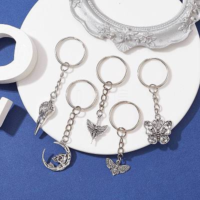 Tibetan Style Alloy Pendant Keychains KEYC-JKC00704-1