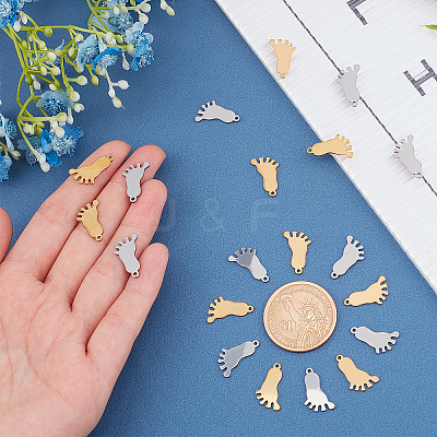 40Pcs 2 Colors 304 Stainless Steel Pendants STAS-UN0028-47-1